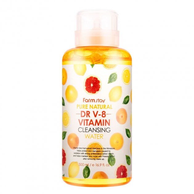 Очищающая вода с витаминным комплексом FarmStay Pure Natural DR V-8 Vitamin Cleansing Water