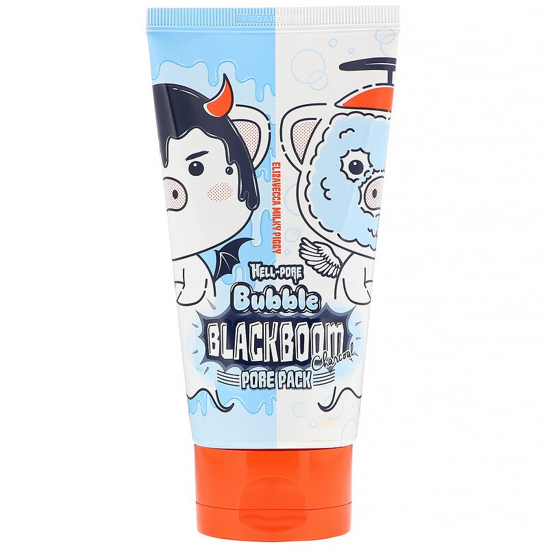 Черная кислородная маска для очищения пор Elizavecca Hell-Pore Bubble Blackboom Pore Pack