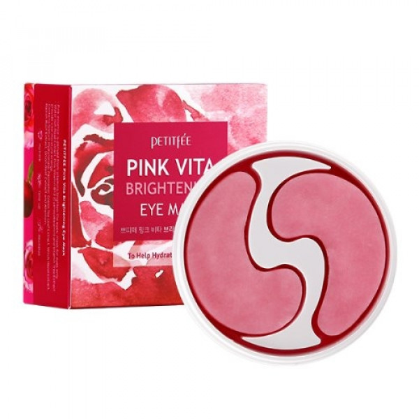 Тканевые патчи для кожи вокруг глаз Petitfee Pink Vita Brightening Eye Mask