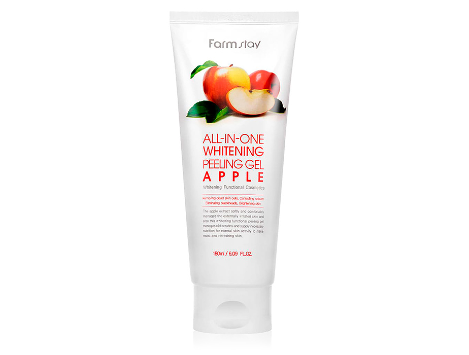 Отшелушивающий гель с экстрактом яблока, выравнивающ FarmStay All-In-One Whitening Peeling Gel Apple