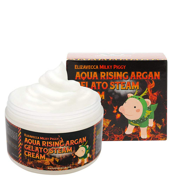 Паровой увлажняющий крем с маслом арганы Elizavecca Milky Piggy Aqua Rising Argan Gelato Steam Cream