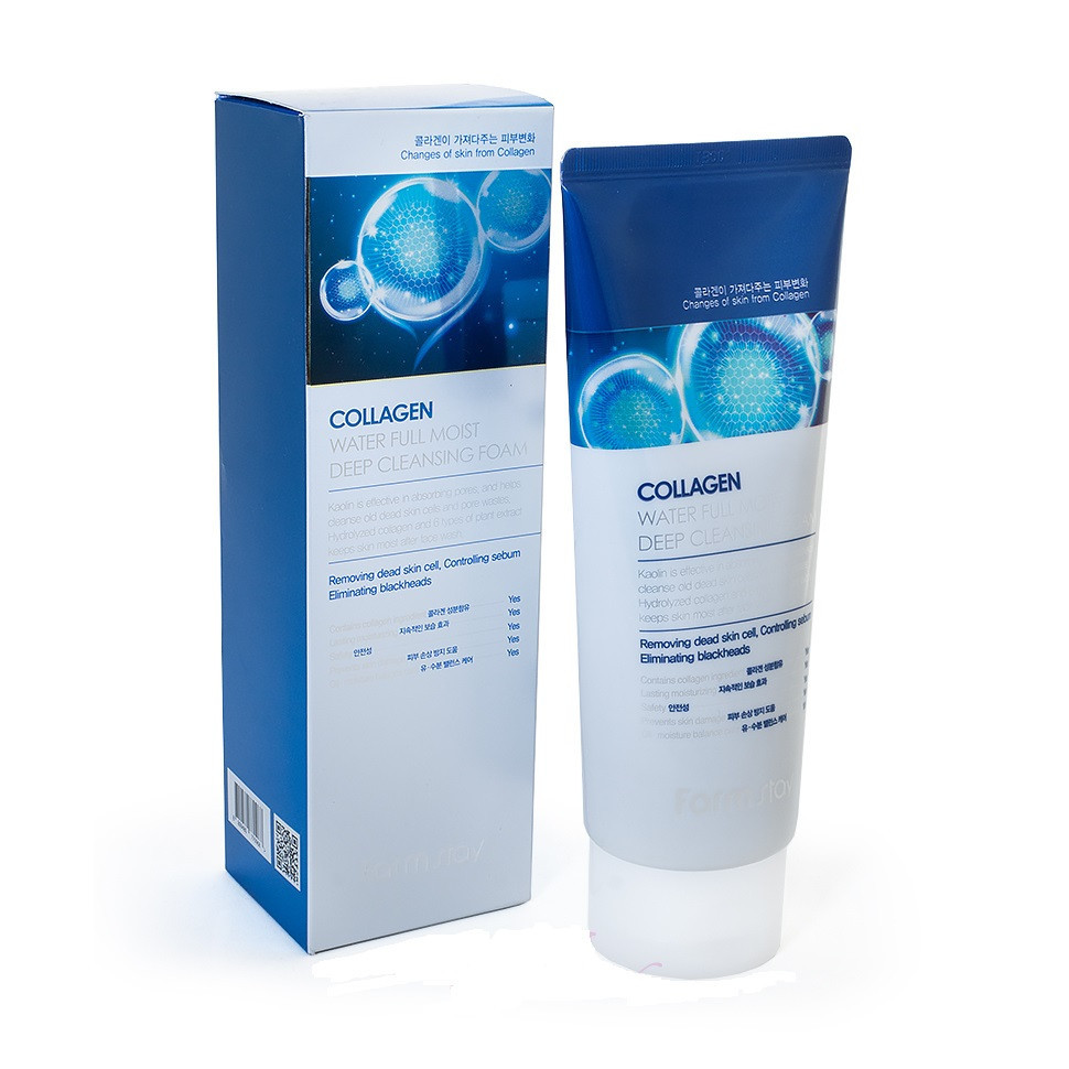 Ультраувлажняющая пенка для умывания с коллагеном FarmStay Collagen Water Full Moist Deep Cleansing Foam
