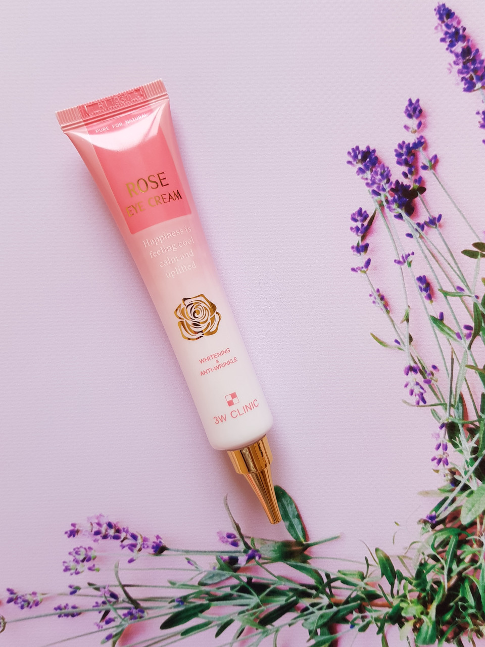 крем для век с экстрактом розы 3W CLINIC Rose Eye Cream Whitening and Anti-Wrincle
