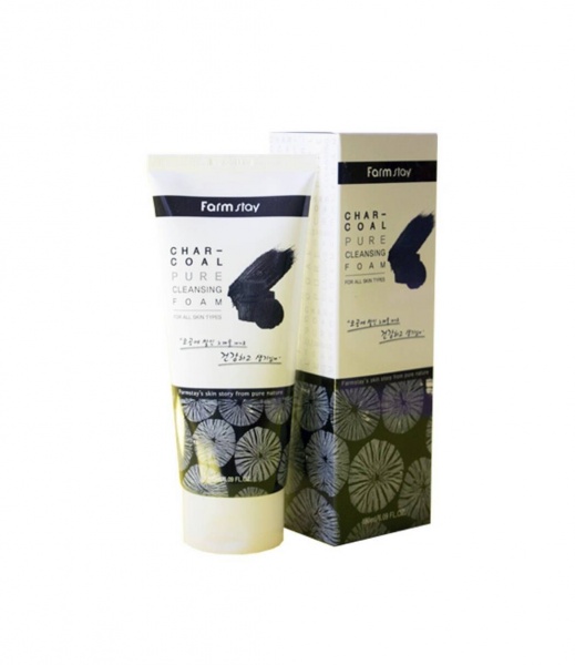 Пенка для умывания и глубокой очистки пор с углем FarmStay Charcoal Pure Cleansing Foam