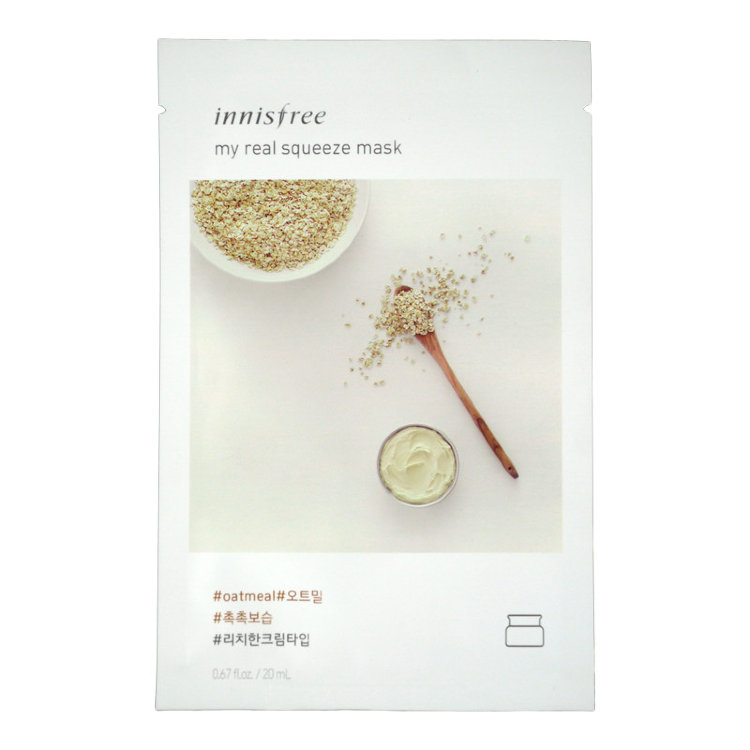Листовая маска для лица с экстрактом овса Innisfree My Real Squeeze Mask Oatmeal