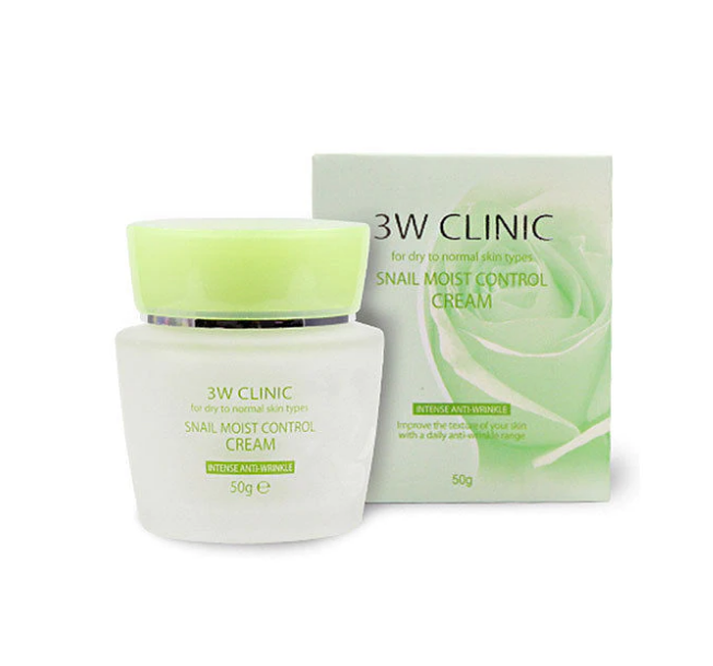 Восстанавливающий крем для лица с улиточным муцином 3W CLINIC Snail Moist Control Cream