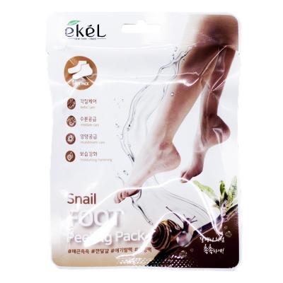 Пилинг-носочки с муцином улитки EKEL Snail FOOT Peeling Pack