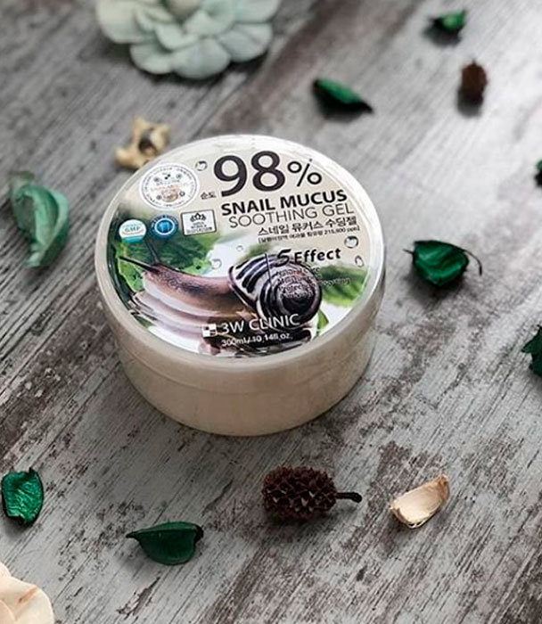 Универсальный гель с улиточным муцином 98% 3W CLINIC Snail Mucus Soothing Gel