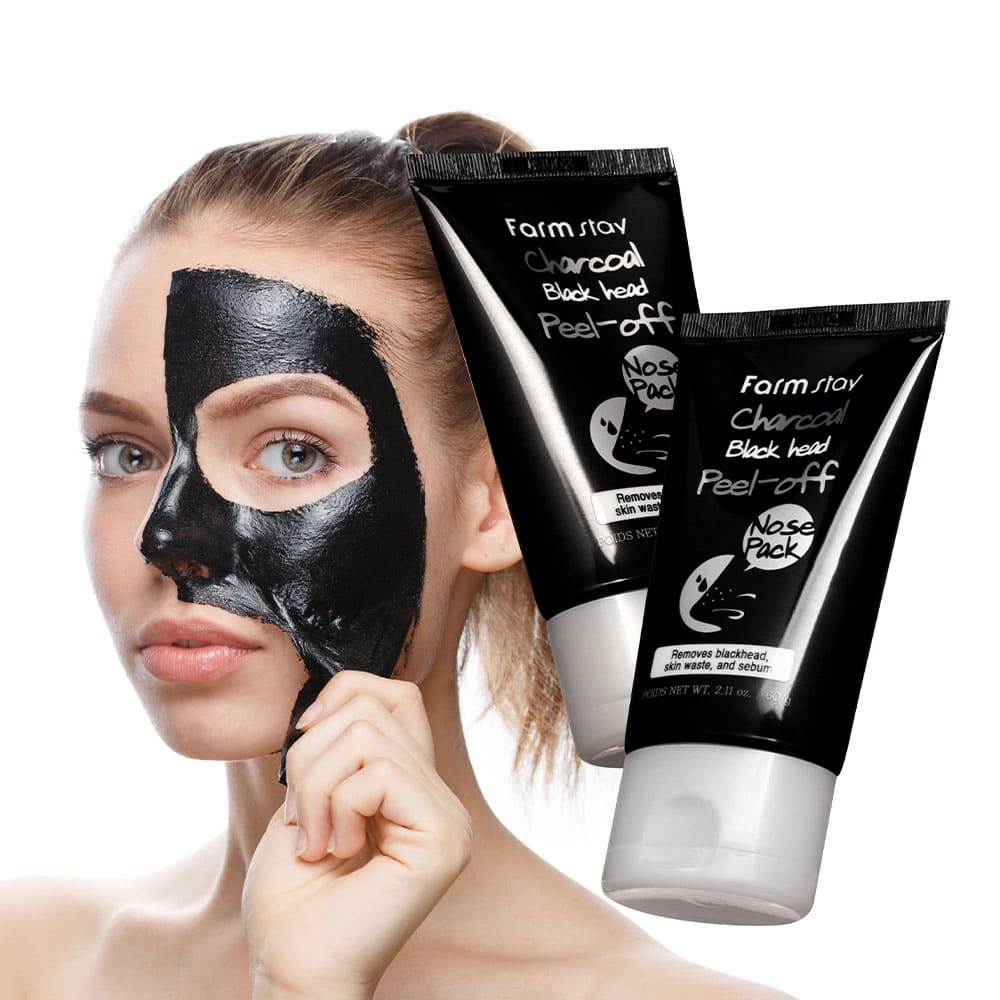 Очищающая маска-пленка с древесным углем FarmStay Charcoal Black Head  Peel-off Nose Pack купить в Москве - интернет-магазин Koresmetica.ru