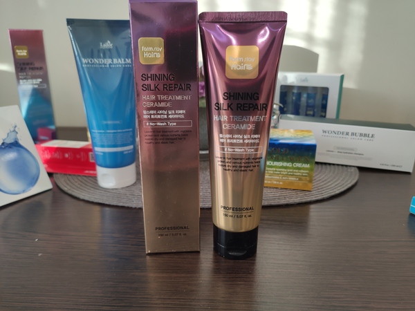 Укрепляющая маска для сияния и блеска волос с керамидами FarmStay Shining Silk Repair Hair Treatment Ceramide