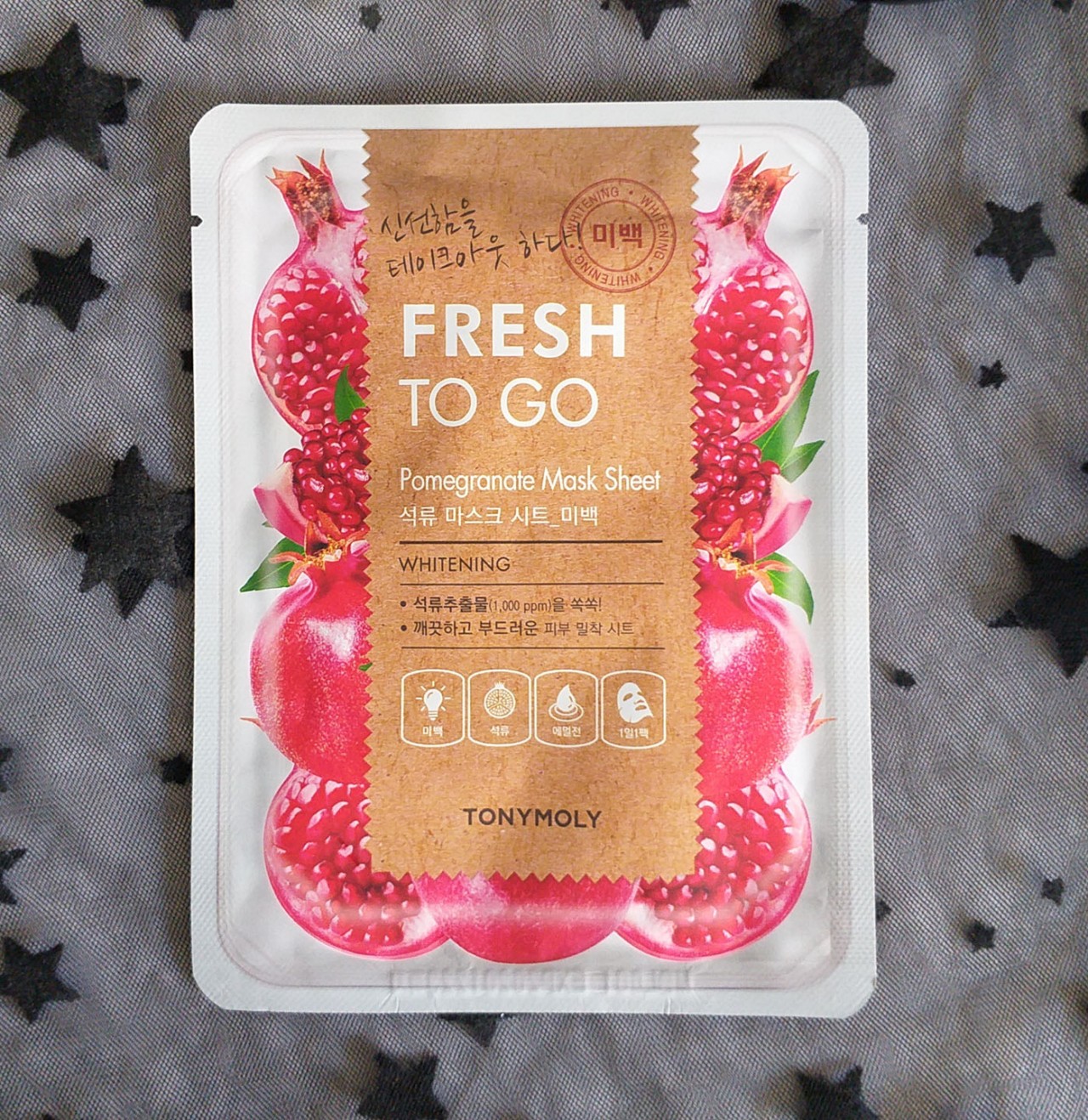 Осветляющая тканевая маска для лица с экстрактом граната TONYMOLY FRESH TO GO Pomegranate Mask Sheet