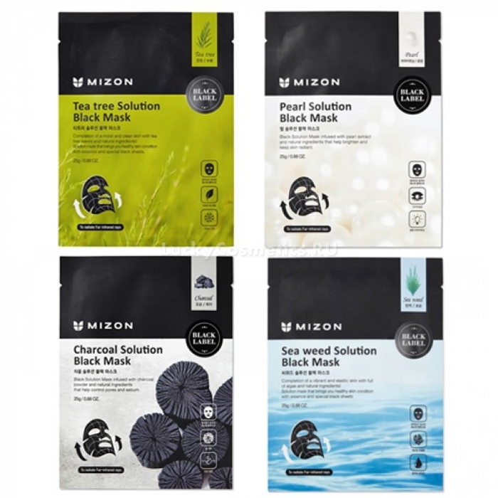 Маска для лица с морскими водорослями MIZON Sea Weed Solution Black Mask
