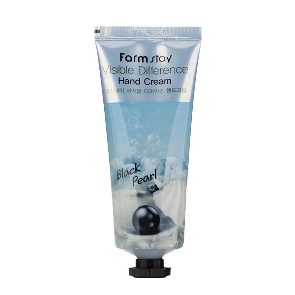 Крем для рук с черным жемчугом FarmStay Visible Difference Hand Cream Black Pearl