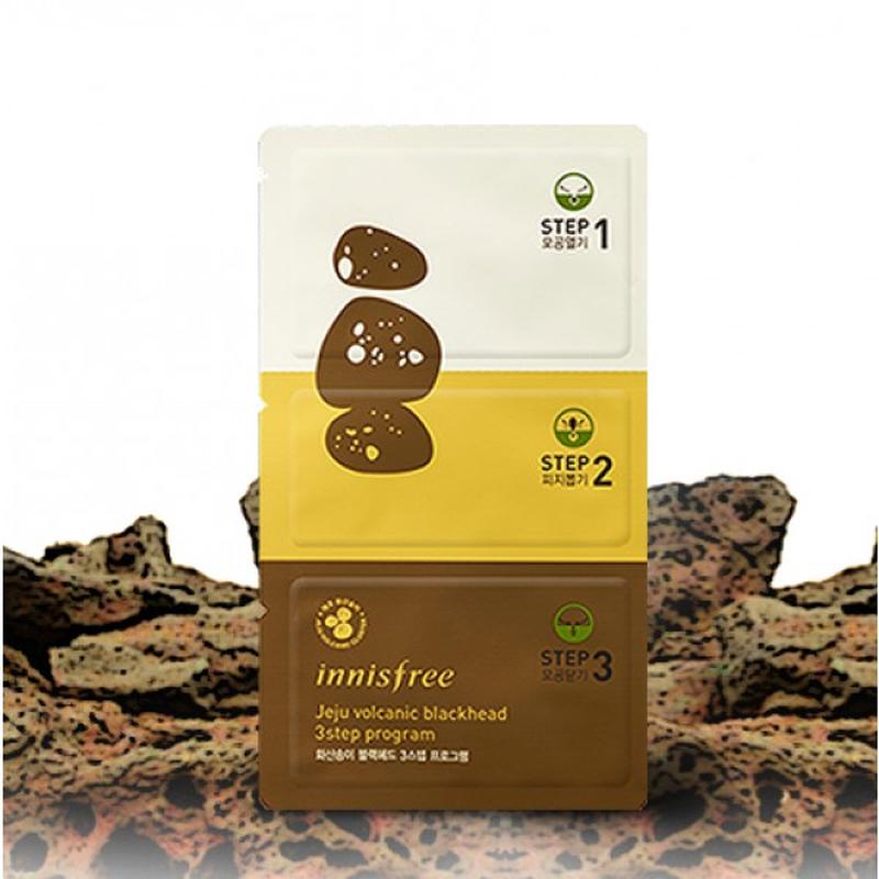 Трехступенчатый набор патчей для очищения кожи Innisfree Jeju Volcanic Blackhead 3 Step Program