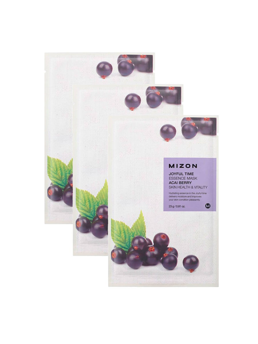 Тканевая маска для лица с экстрактом ягод асаи MIZON Joyful Time Essence Mask Acai Berry