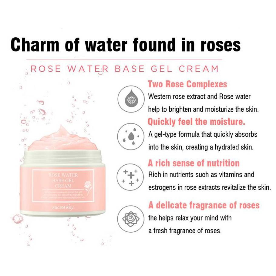 Гель крем с экстрактом розы Secret Key Rose Water Base Gel Cream