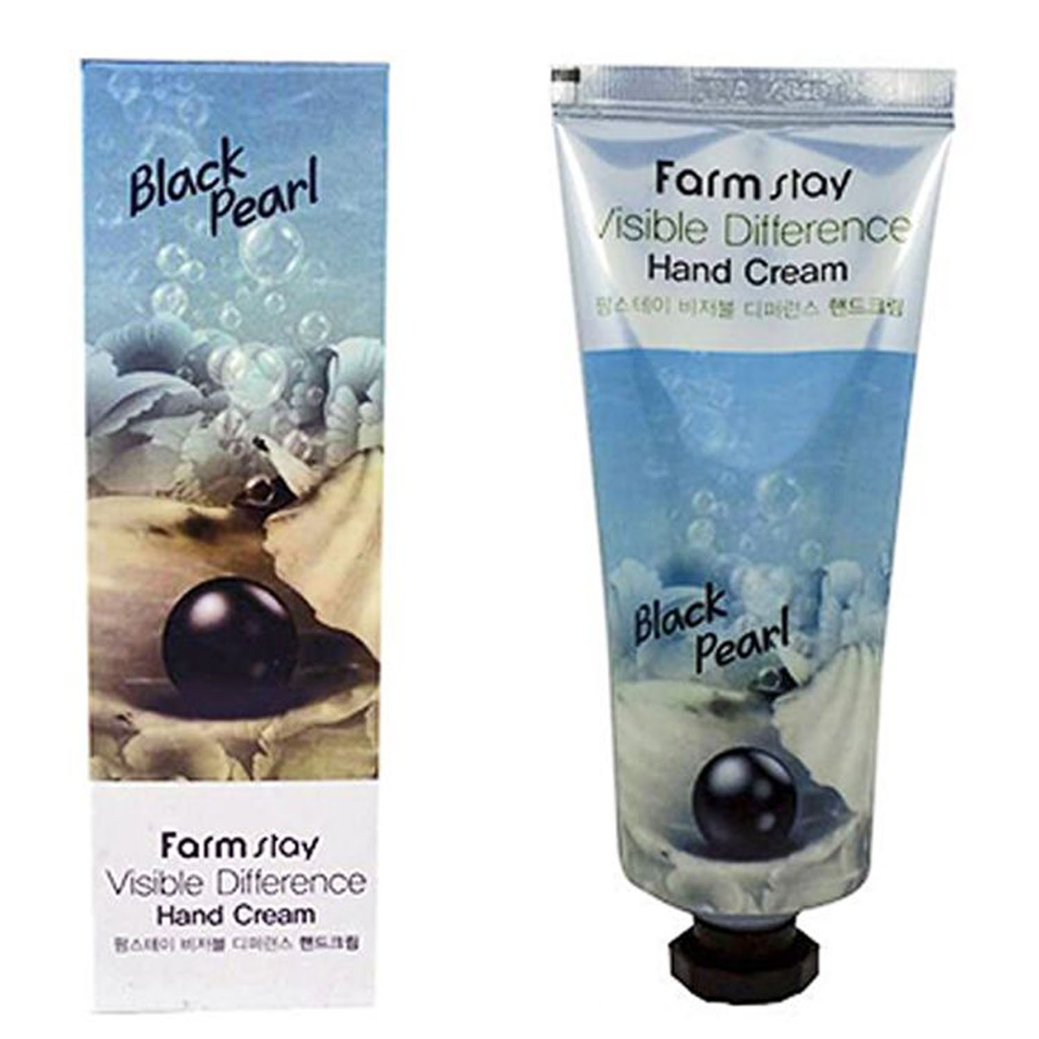 Крем для рук с черным жемчугом FarmStay Visible Difference Hand Cream Black Pearl