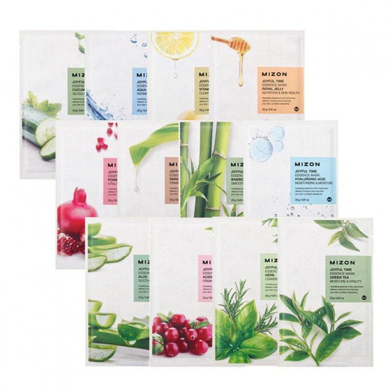 Тканевая маска для лица с экстрактом зелёного чая MIZON Joyful Time Essence Mask Green Tea