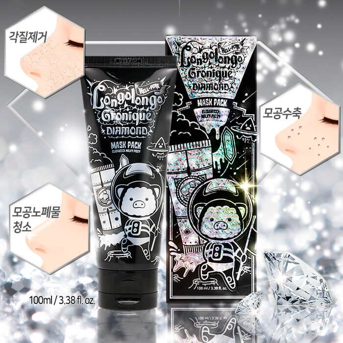 Маска пленка с алмазной пудрой Elizavecca Hell Pore Longolongo Gronique Diamond Mask Pack