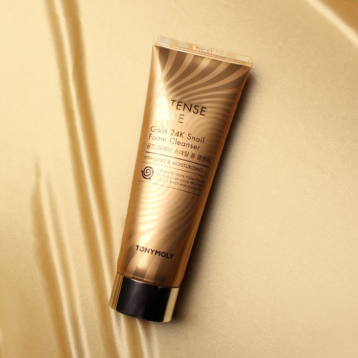 Пенка для умывания с муцином улитки и коллоидным  TONYMOLY INTENSE CARE Gold 24K Snail Foam Cleanser