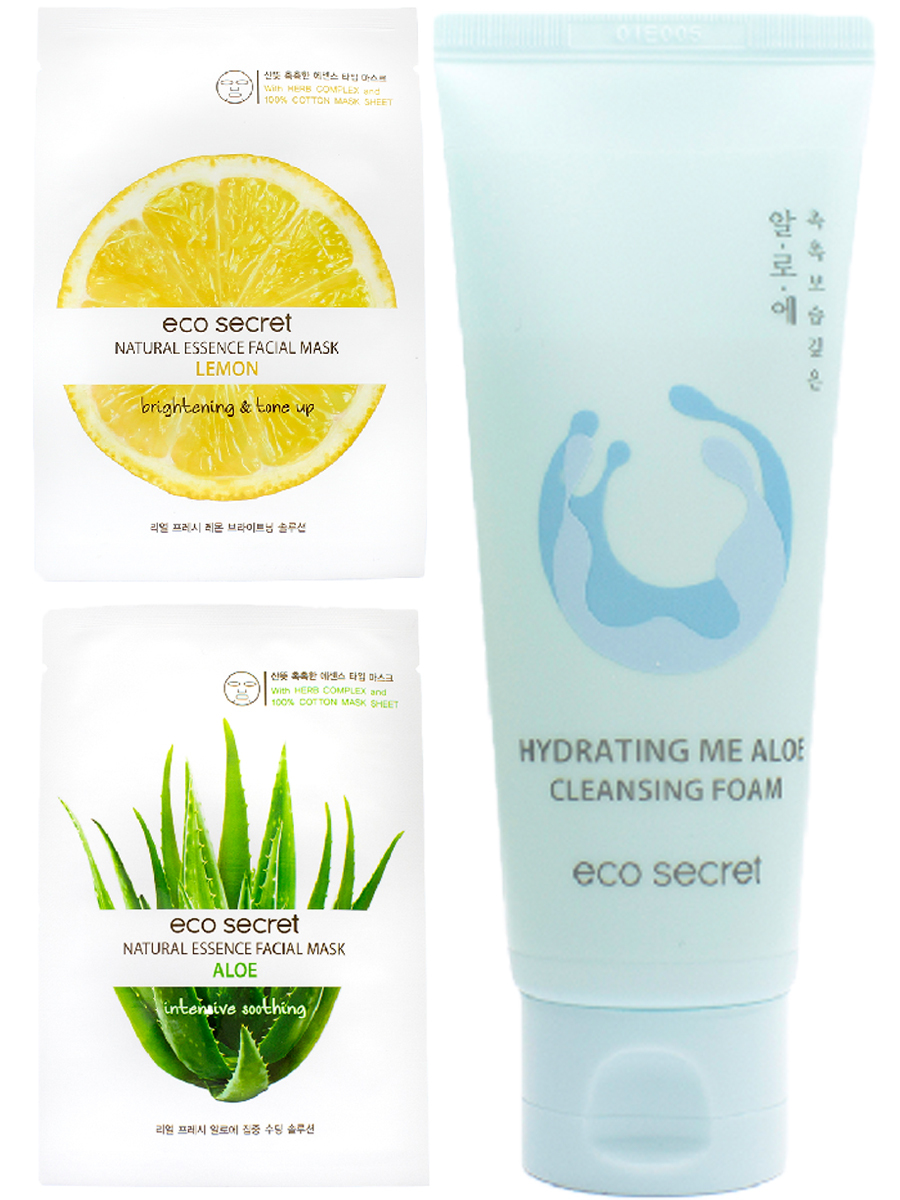 Тканевая маска с эссенцией 20 мл Eco Secret Natural Essence Facial Mask- Aloe