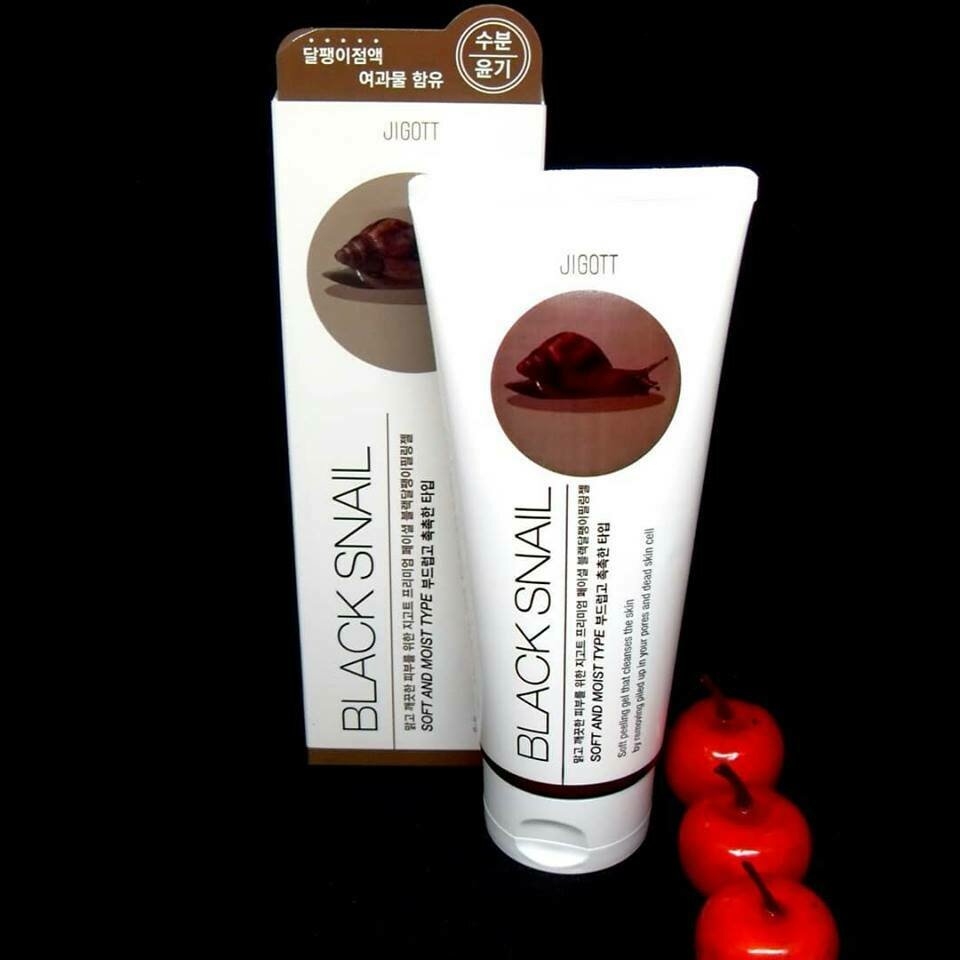 Гель с муцином черной улитки JIGOTT Premium Facial Black Snail Peeling Gel