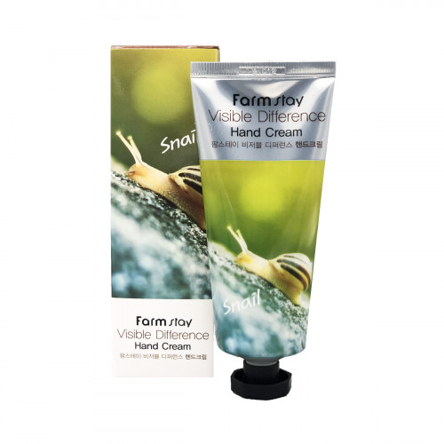 Восстанавливающий крем для рук с улиточным муцином FarmStay Visible Difference Hand Cream Snail