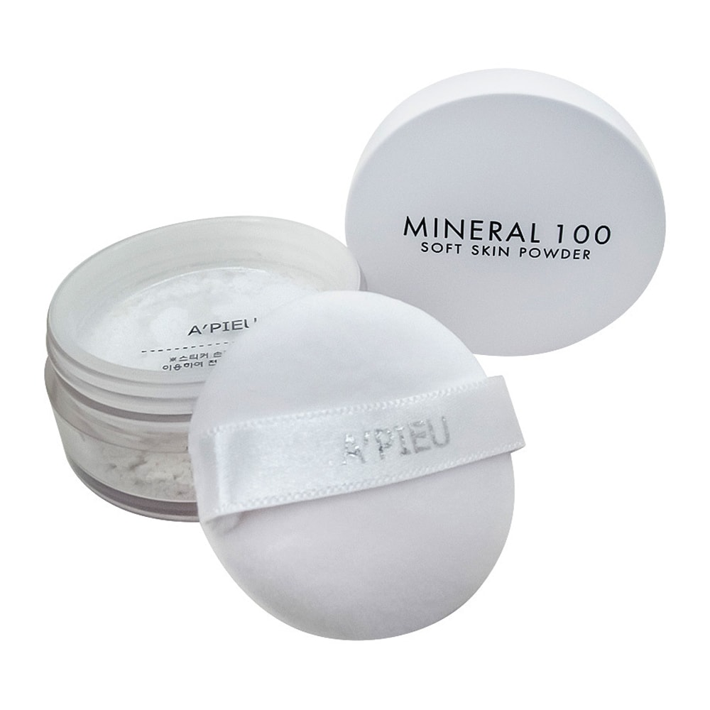 Soft skin отзывы. Пудра APIEU Mineral 100. Минеральная пудра a'PIEU Mineral 100 Powder. A'PIEU пудра рассыпчатая Mineral 100 HD Powder. A'PIEU пудра рассыпчатая Mineral 100 Soft Skin Powder.