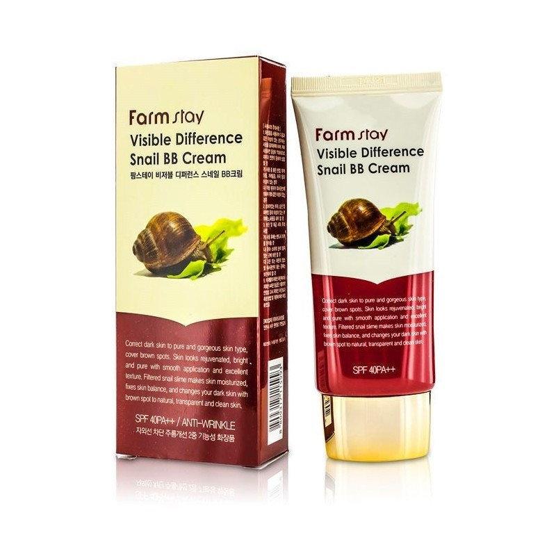 Восстанавливающий ВВ-крем с муцином улитки FarmStay Visible Difference Snail BB Cream SPF50 PA++