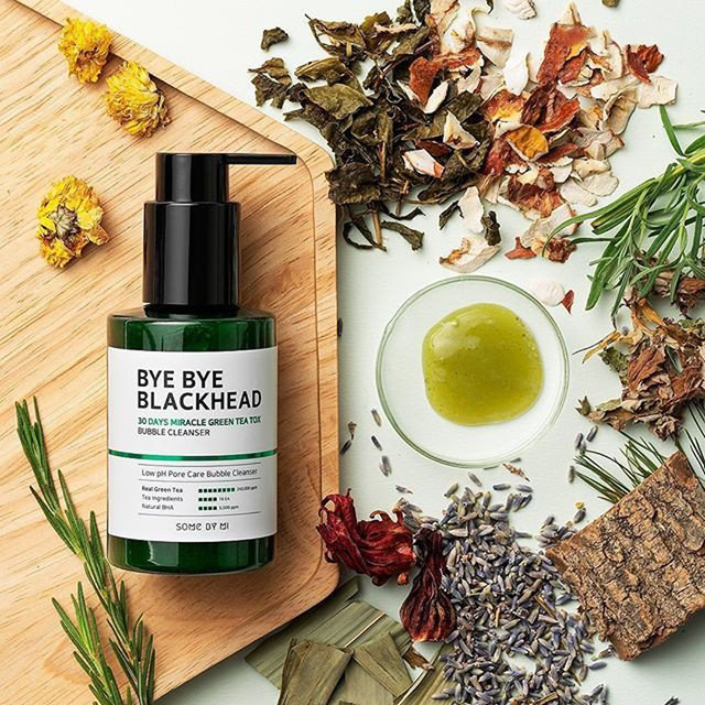 Пузырьковая маска-пенка для лица с экстрактом зеленого чая SOME BY MI BYE BYE BLACKHEAD 30 DAYS MIRACLE GREEN TEA TOX BUBBLE CLEANSER