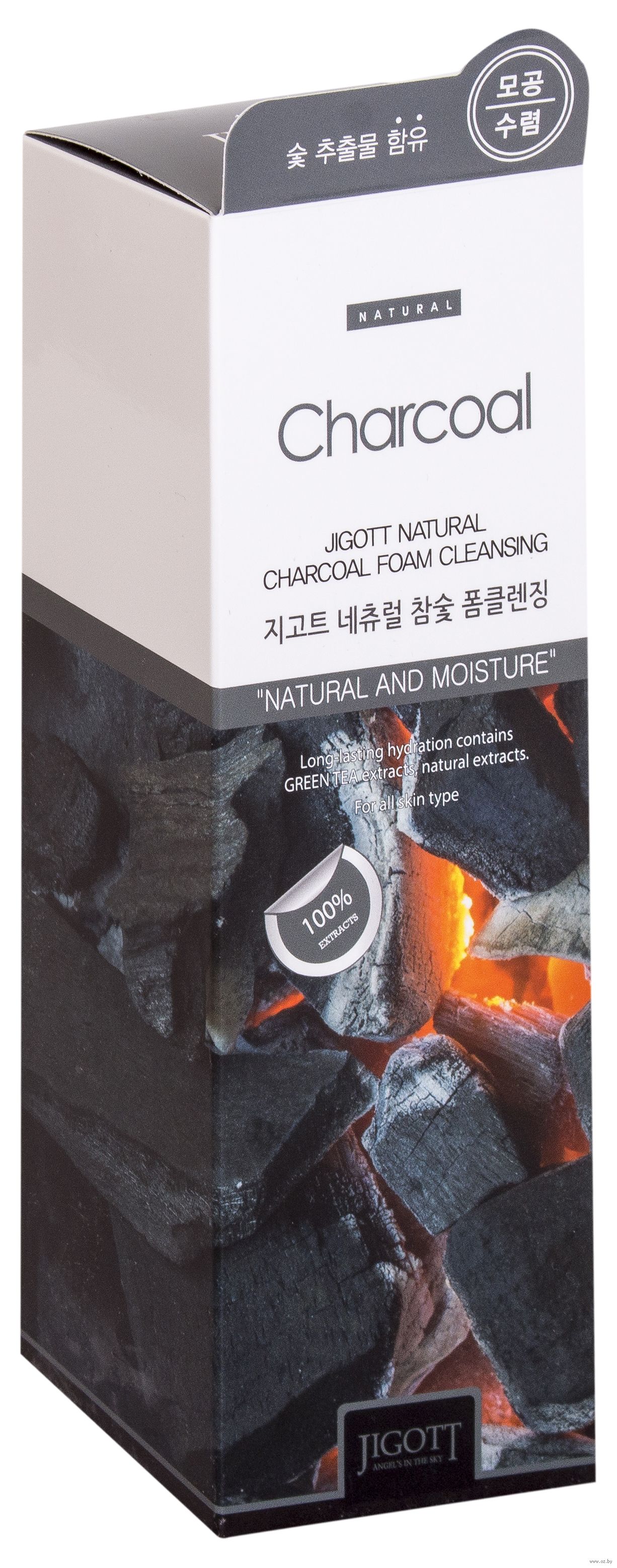 [Jigott] пенка для умывания уголь Jigott natural Charcoal Foam Cleansing, 180 мл