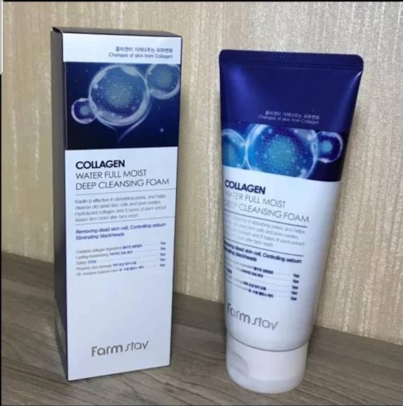 Ультраувлажняющая пенка для умывания с коллагеном FarmStay Collagen Water Full Moist Deep Cleansing Foam