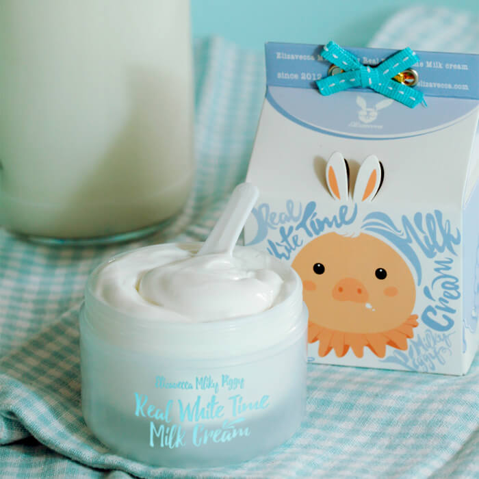 Крем для лица и тела с козьим молоком Elizavecca Real White Time Milk Cream