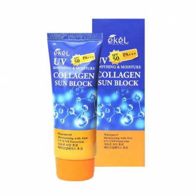 Солнцезащитный крем с коллагеном EKEL UV SOOTHING & MOISTURE COLLAGEN SUN BLOCK SPF 50 PA+++