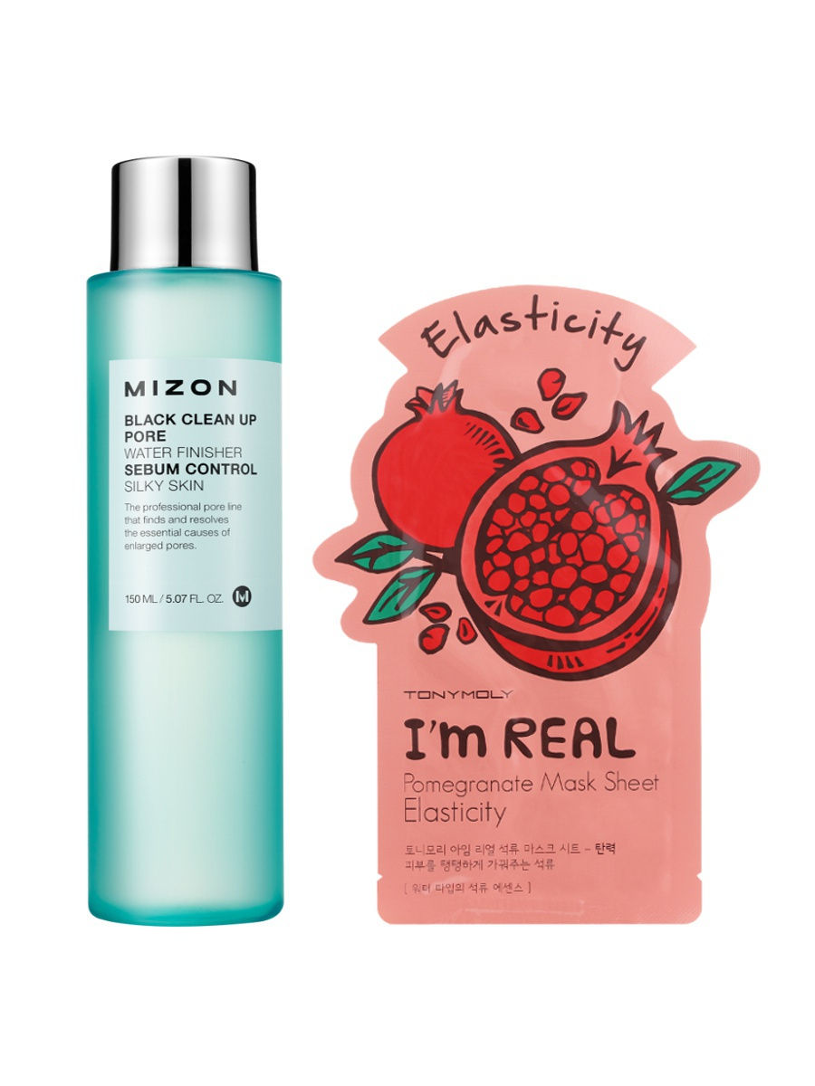 Тонер для очищения лица с эффектом сужения пор MIZON Black Clean Up Pore Water Finisher