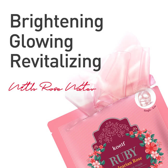 Гидрогелевая маска с рубиновой пудрой и болгарской розой Koelf Ruby & Bulgarian Rose Mask Pack