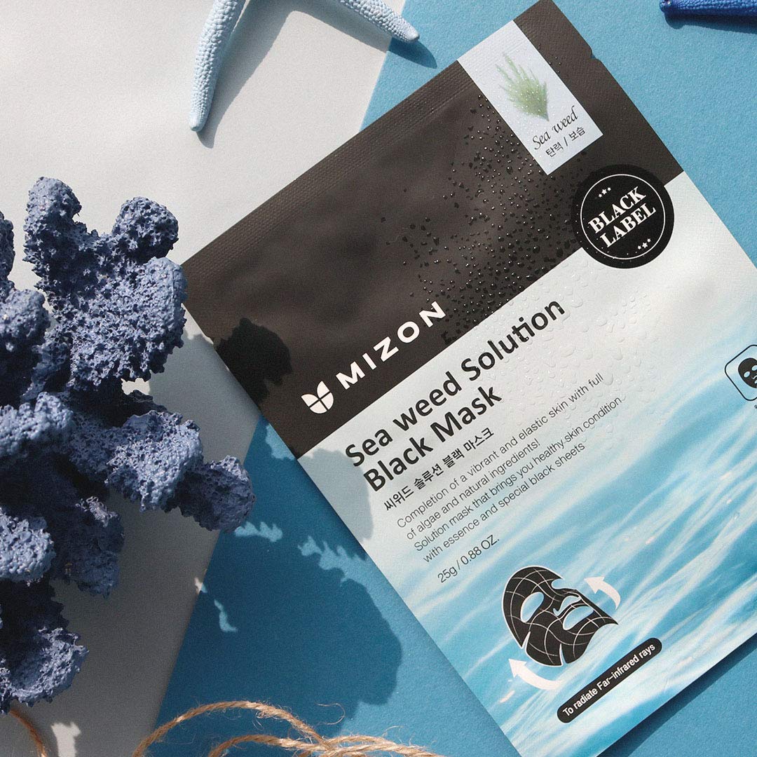 Маска для лица с морскими водорослями MIZON Sea Weed Solution Black Mask
