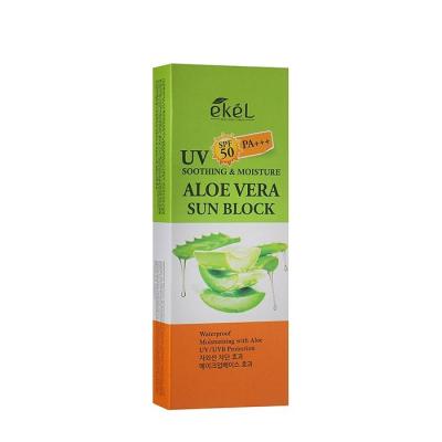 Солнцезащитный крем с алоэ-вера EKEL UV SOOTHING & MOISTURE ALOE VERA SUN BLOCK SPF 50 PA+++