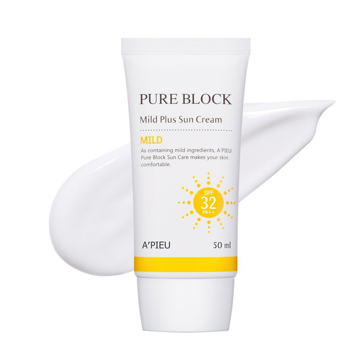 Мягкий солнцезащитный крем A'PIEU Pure Block Natural Mild Plus Sun Cream SPF32/PA++