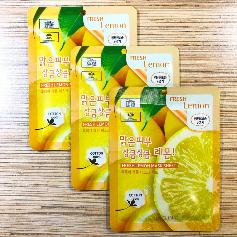 Тканевая маска для лица с экстрактом лимона 3W CLINIC Fresh Lemon Mask Sheet