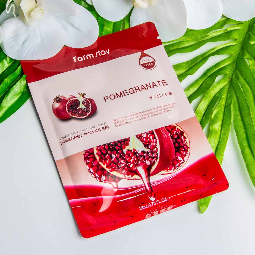 Антиоксидантная тканевая маска для лица  FarmStay Visible Difference Pomegranate Mask