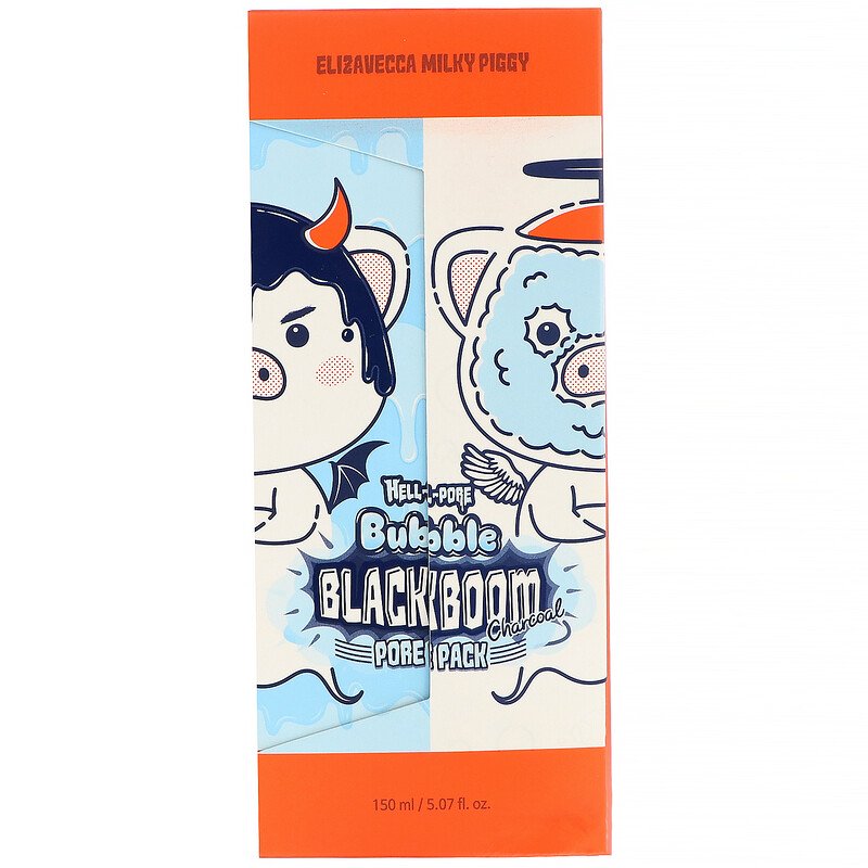 Черная кислородная маска для очищения пор Elizavecca Hell-Pore Bubble Blackboom Pore Pack