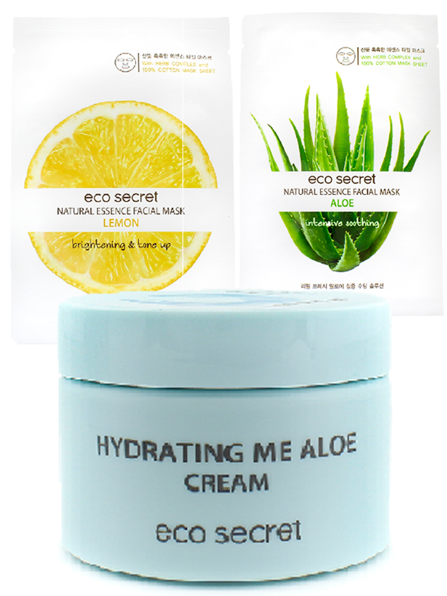 Тканевая маска с эссенцией 20 мл Eco Secret Natural Essence Facial Mask- Aloe