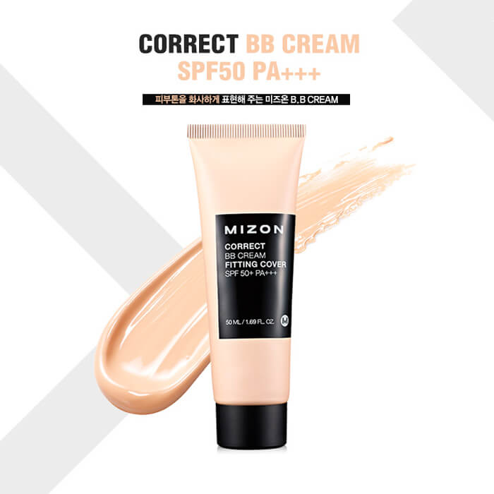 Корректирующий ББ крем с антивозрастным и увлажняющим эффектом MIZON Correct BB Cream Fitting Cover SPF 50+ PA+++