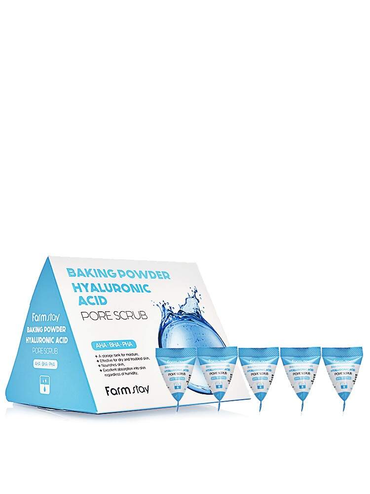 Скраб в пирамидках для очищения пор с содой и гиалуроновой кислотой FarmStay Baking Powder Hyaluronic Acid Pore Scrub