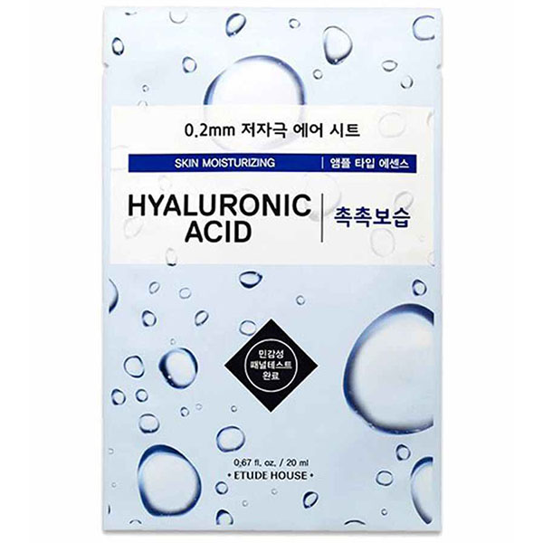 Маска для лица тканевая c гиалуроновой ки ETUDE HOUSE 0.2 Air Mask Hyaluronic Acid Skin Moisturizing