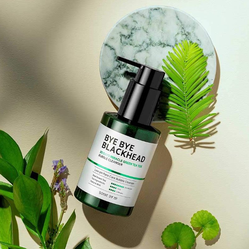 Пузырьковая маска-пенка для лица с экстрактом зеленого чая SOME BY MI BYE BYE BLACKHEAD 30 DAYS MIRACLE GREEN TEA TOX BUBBLE CLEANSER