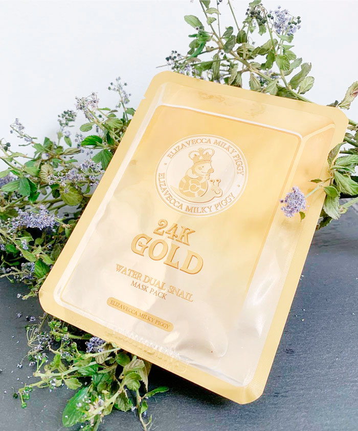 Маска для лица тканевая Elizavecca 24k Gold Water Dew Snail Mask Pack