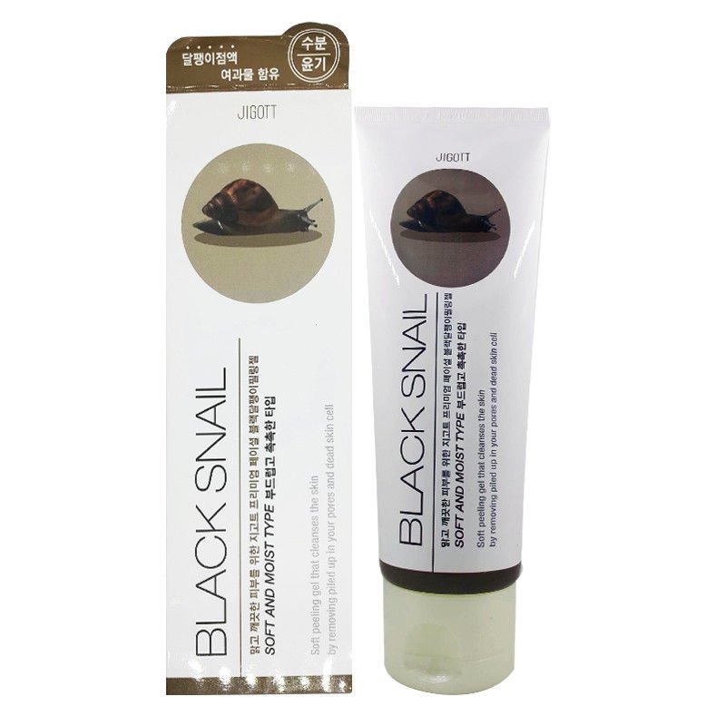 Гель с муцином черной улитки JIGOTT Premium Facial Black Snail Peeling Gel