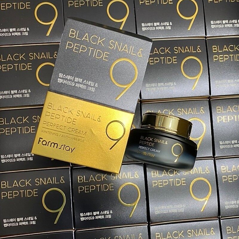 Крем black. Farmstay Black Snail Peptide 9. Крем фарм стей 9 пептидов. Крем для лица с комплексом из 9 пептидов Farm stay Black Snail Peptide 9 perfect Cream. Black Snail Peptide 9 крем.